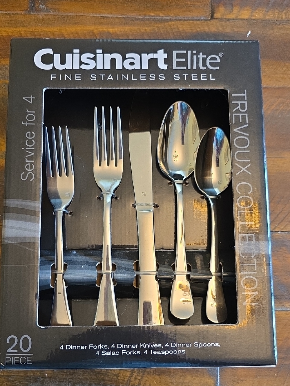 Cuisinart Elite Polished Stainless Steel 20-Piece Flatware Set - Silver